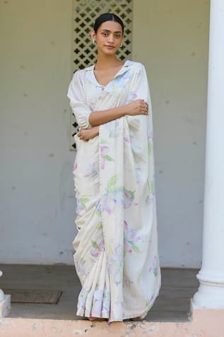 Surmaye Aura Magnolia Handwoven Saree 