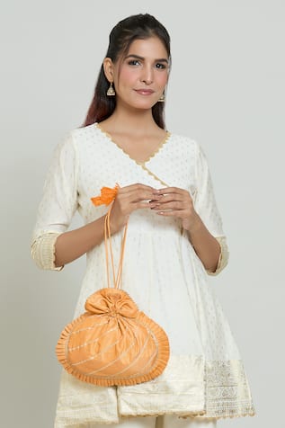 Gota Stripe Work Potli Bag 