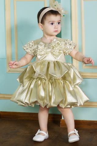 Hoity Moppet Tiny Dancer Pearl Embroidered Dress 