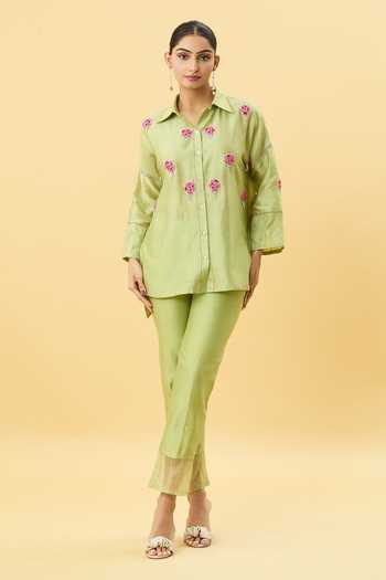 Mukta Sabharwal Floret Tassel Embroidered Shirt With Pant 