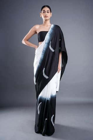 ATBW Foliage Print Ombre Saree 