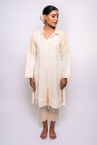 Anmol Kakad Sleeve Embroidered Shirt Tunic & Pant Set 