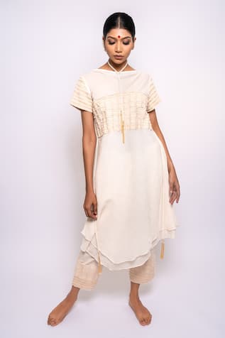 Anmol Kakad Cowl Neck Embroidered Tunic & Pant Set 