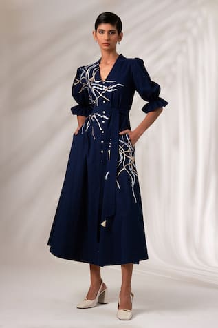 Madder Much Kai River Delta Embroidered Shirt Dress With Belt 