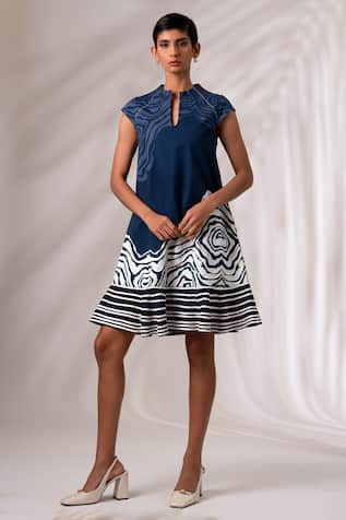 Madder Much Yara Wave Print Short Dress 