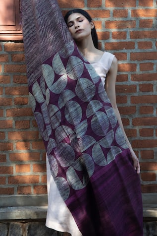 Geometric Hand Block Print Scarf 