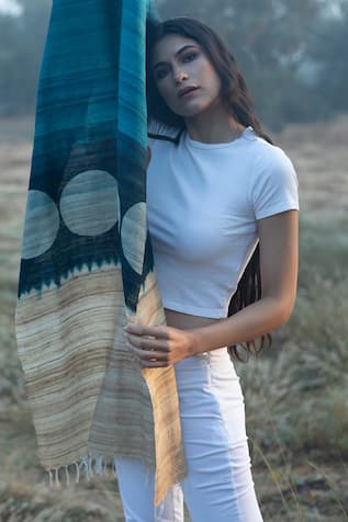 Polka Hand Block Print Scarf 