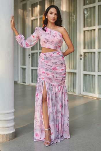 Verano By Tanya Ariel Mia Bloom Print One Shoulder Dress 