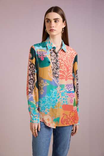 Pankaj & Nidhi Ornament Garden Print Shirt 