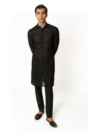 Rabani & Rakha Floral Embroidered Kurta & Pant Set 