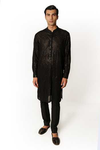 Rabani & Rakha Sequin Embroidered Kurta & Pant Set 