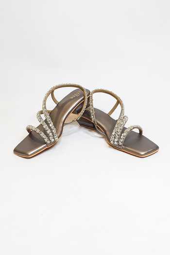 The Alter Kiara Embellished Strappy Block Heels 