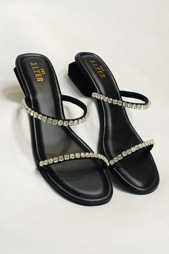 The Alter Mysha Embellished Slip-On Block Heels 