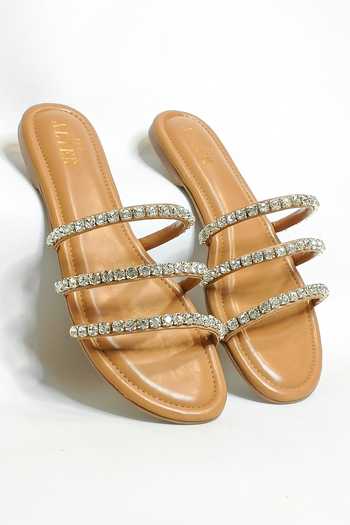 The Alter Embellished Slip-On Strappy Flats 