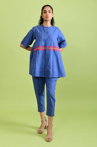 Rias Jaipur Simply Handwoven Cotton Long Top With Pant 