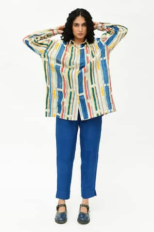 Rias Jaipur Stripe Print Shirt 