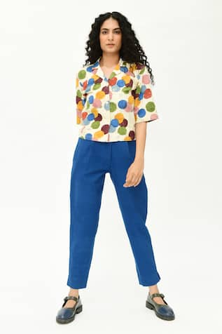 Rias Jaipur Polka Dot Print Shirt 