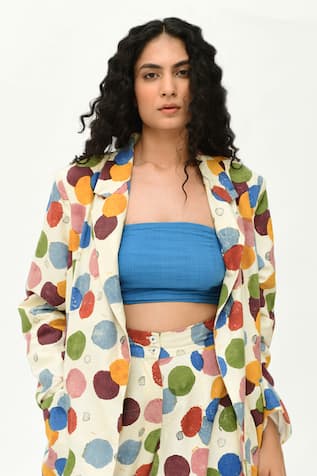 Rias Jaipur Polka Dot Print Jacket 