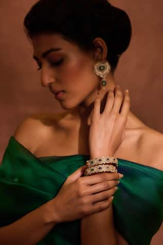 Tarun Tahiliani Stone Embellished Pair of Bangle 