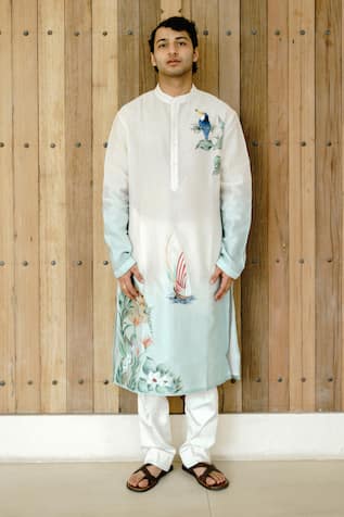 Wabi Sabi By Anshum-Ritesh Lighthouse Hand Painted Kurta Set 