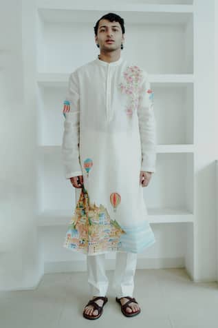 Wabi Sabi By Anshum-Ritesh Up In The Air Hand Painted Kurta Set 