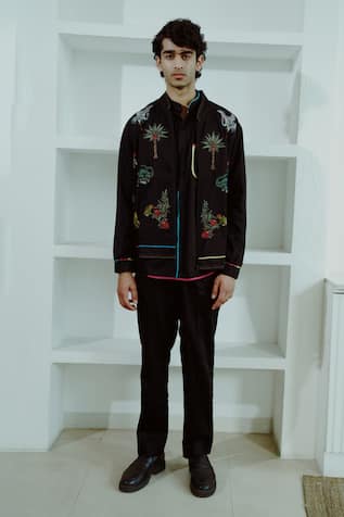 Animal Kingdom Embroidered Bomber Jacket Set 
