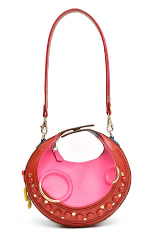 Crescent Halo Bag with Stud Embellishments 