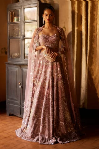 Eeksha Floral Pearl Embellished Lehenga Blouse Set 