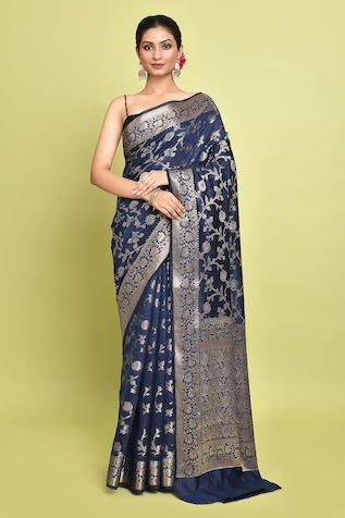 Nazaakat by Samara Singh Phool Bahar Woven Saree With Running Blouse