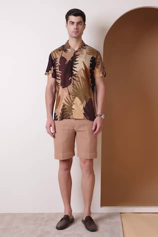 Lacquer Embassy Croute Leaf Print Shirt 