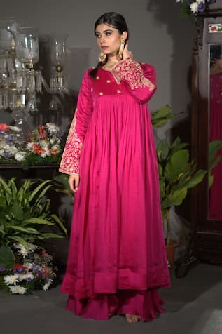 VikaByArvindAmpula Embroidered Anarkali & Pant Set 