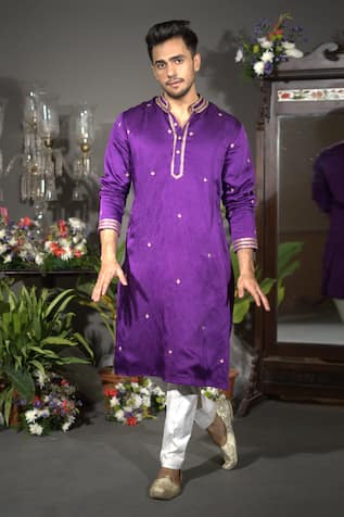 VikaByArvindAmpula Chanderi Embroidered Kurta 