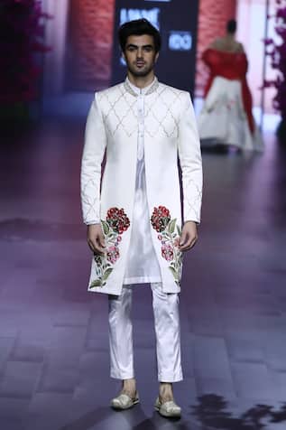 Floral Embroidered Sherwani Pant Set 