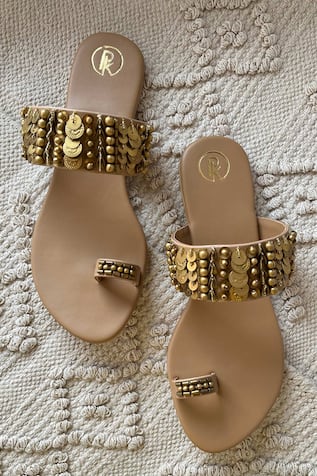 Bohemian Embellished Thumb Flats 