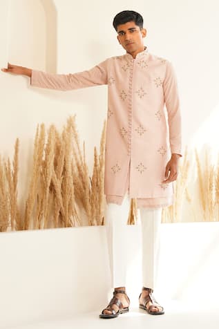 Shreyansh Designs Adwith Geometric Embroidered Bundi & Kurta Set 