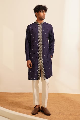 Shreyansh Designs Mihir Vine Embellished Border Kurta With Pant 