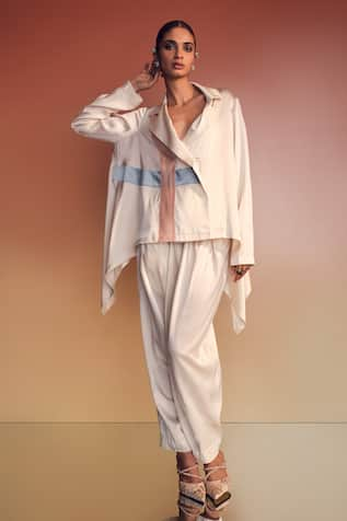 AK-OK Silk Jacket & Trouser Set 