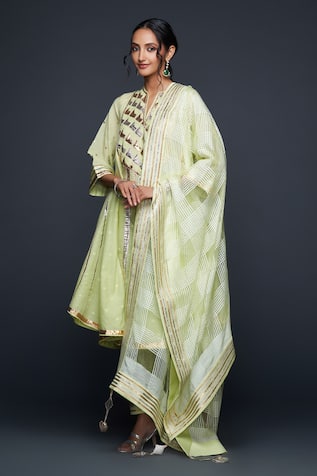 Gulabo By Abu Sandeep Checkered Pattern Dupatta 