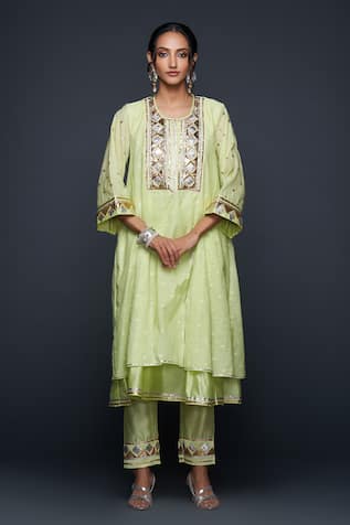 Gulabo by Abu Sandeep Polka Dot Pattern Layered Kurta 