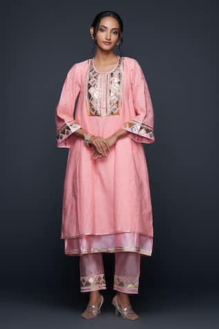 Gulabo by Abu Sandeep Gota Yoke Embellished Layered Kurta 