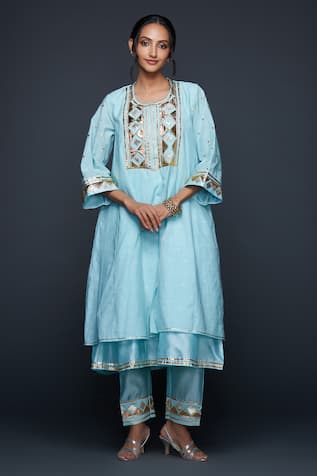 Gulabo by Abu Sandeep Gota Placement Embellished Layered Kurta 