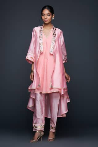 Gulabo by Abu Sandeep Gota Work Asymmetric Open Jacket 