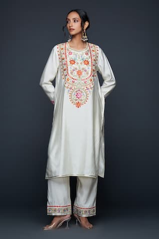 Gulabo by Abu Sandeep Bahar Thread & Mirror Embroidered Straight Kurta 