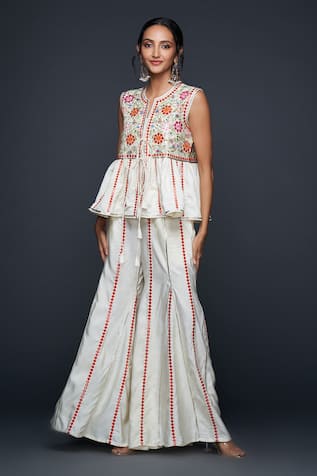 Gulabo by Abu Sandeep Mirrorwork Flared Pant 