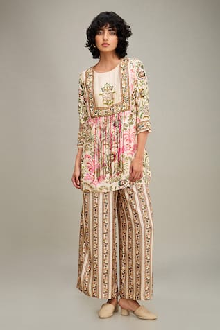 Soup by Sougat Paul Mehr Floral Print Kurta & Palazzo Set 