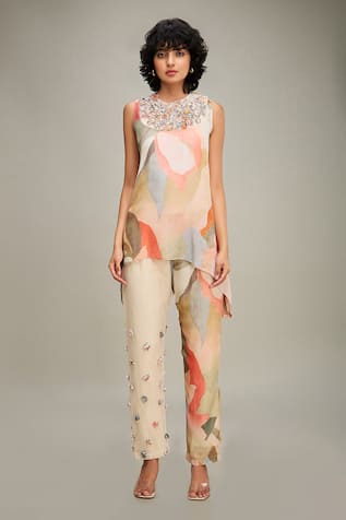 Soup by Sougat Paul Conversational Abstract Print Top & Pant Set 