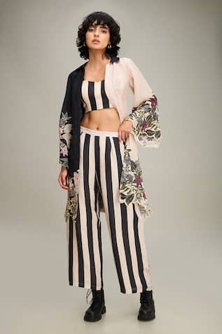 Soup By Sougat Paul Ahyana Hand Embroidered Jacket Pant Set 