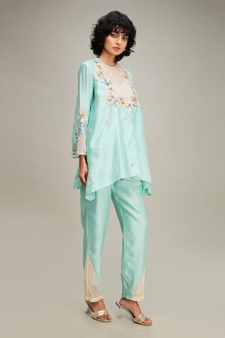 Soup by Sougat Paul Zinnia Embroidered Top & Pant Set 