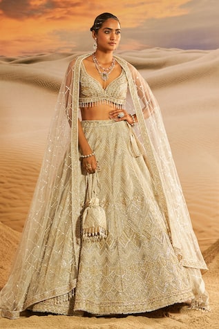 Label Disha Arora Adina Sequin Hand Embroidered Lehenga Set 