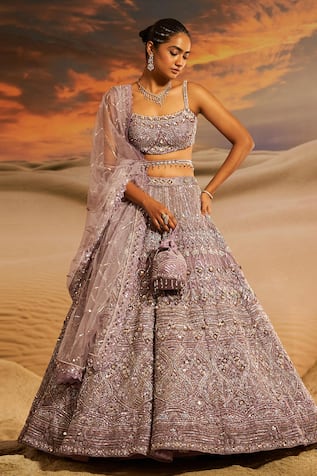 Label Disha Arora Samira Sequin Hand Embroidered Lehenga Set 